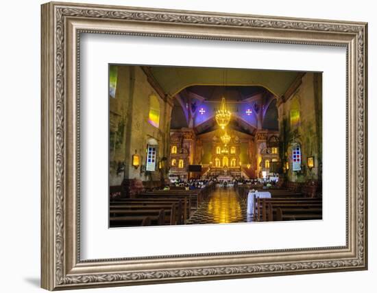 Church Service in the Colonial Spanish Baclayon Church in Bohol, Philippines, Southeast Asia, Asia-Michael Runkel-Framed Photographic Print