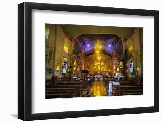 Church Service in the Colonial Spanish Baclayon Church in Bohol, Philippines, Southeast Asia, Asia-Michael Runkel-Framed Photographic Print