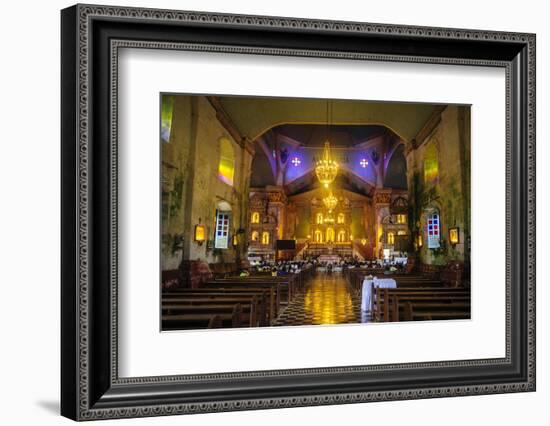 Church Service in the Colonial Spanish Baclayon Church in Bohol, Philippines, Southeast Asia, Asia-Michael Runkel-Framed Photographic Print