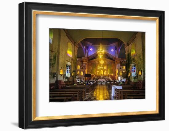 Church Service in the Colonial Spanish Baclayon Church in Bohol, Philippines, Southeast Asia, Asia-Michael Runkel-Framed Photographic Print