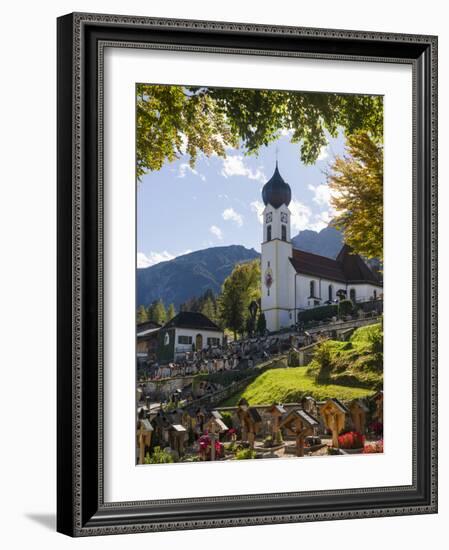 Church St. Johannes der Taufer. Village Grainau near Garmisch-Partenkirchen, Germany-Martin Zwick-Framed Photographic Print