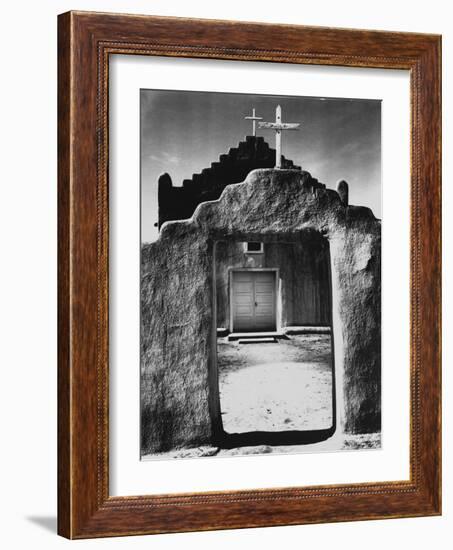 Church, Taos Pueblo, New Mexico, 1942, Taos Pueblo, Nm-Ansel Adams-Framed Photographic Print