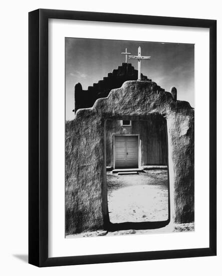 Church, Taos Pueblo, New Mexico, 1942, Taos Pueblo, Nm-Ansel Adams-Framed Photographic Print