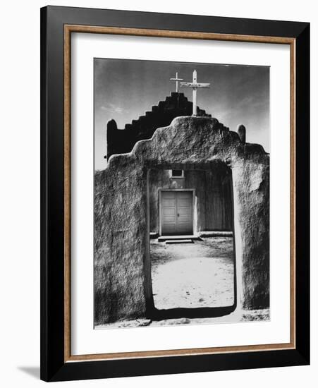 Church, Taos Pueblo, New Mexico, 1942, Taos Pueblo, Nm-Ansel Adams-Framed Photographic Print