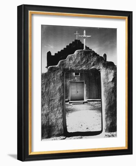 Church, Taos Pueblo, New Mexico, 1942, Taos Pueblo, Nm-Ansel Adams-Framed Photographic Print