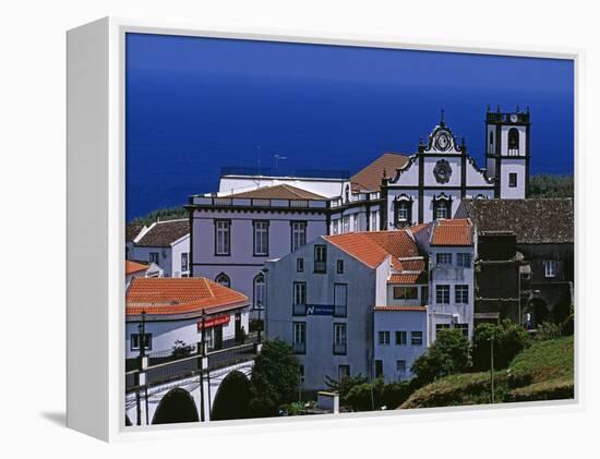 Church Tower Dominates the Town of Nordeste on the Island of Sao Miguel, Azores-William Gray-Framed Premier Image Canvas