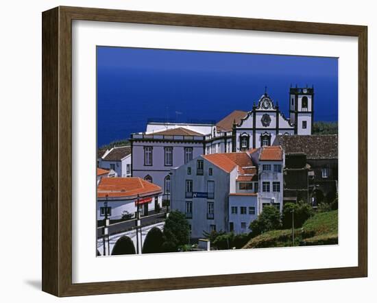 Church Tower Dominates the Town of Nordeste on the Island of Sao Miguel, Azores-William Gray-Framed Photographic Print