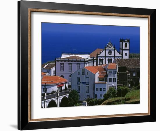 Church Tower Dominates the Town of Nordeste on the Island of Sao Miguel, Azores-William Gray-Framed Photographic Print