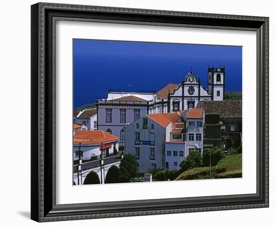 Church Tower Dominates the Town of Nordeste on the Island of Sao Miguel, Azores-William Gray-Framed Photographic Print