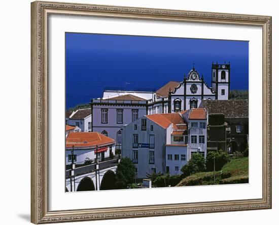 Church Tower Dominates the Town of Nordeste on the Island of Sao Miguel, Azores-William Gray-Framed Photographic Print