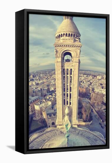 Church, Tower, Paris, France-Sebastien Lory-Framed Premier Image Canvas