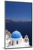 Church with Blue Dome with View of the Aegean Sea, Oia, Santorini, Cyclades, Greek Islands-Markus Lange-Mounted Photographic Print