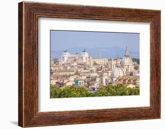 Churches and Domes of the Rome Skyline Showing Victor Emmanuel Ii Monument in the Distance, Rome-Neale Clark-Framed Photographic Print