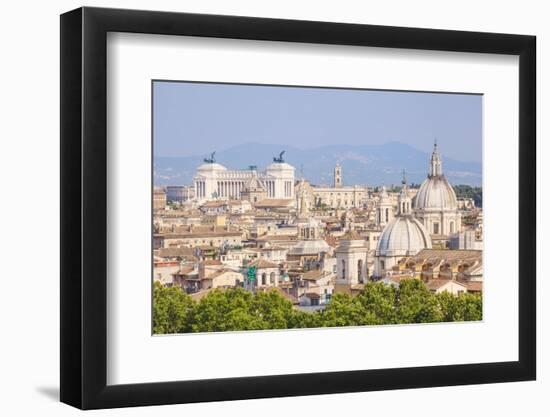 Churches and Domes of the Rome Skyline Showing Victor Emmanuel Ii Monument in the Distance, Rome-Neale Clark-Framed Photographic Print