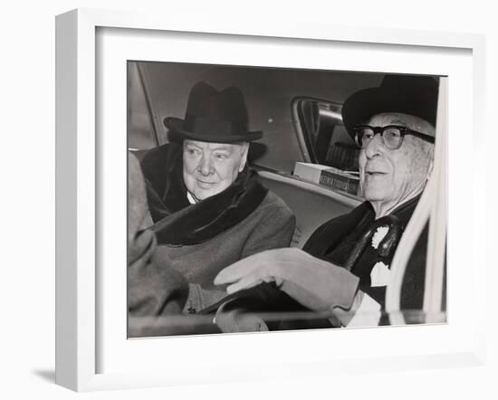 Churchill & Baruch talk in car in front of Baruch's home, 1961-Ed Ford-Framed Photographic Print