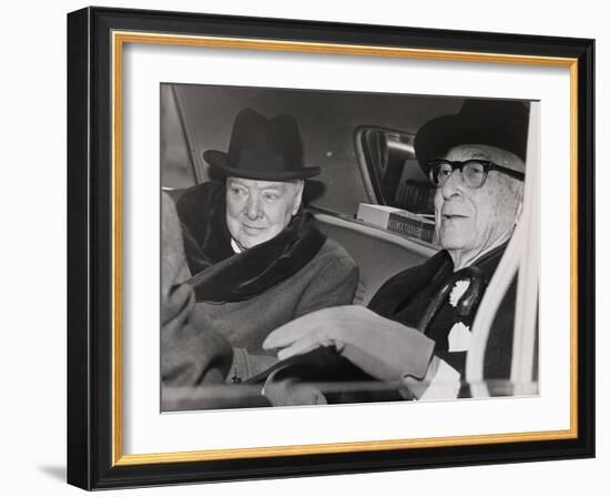 Churchill & Baruch talk in car in front of Baruch's home, 1961-Ed Ford-Framed Photographic Print
