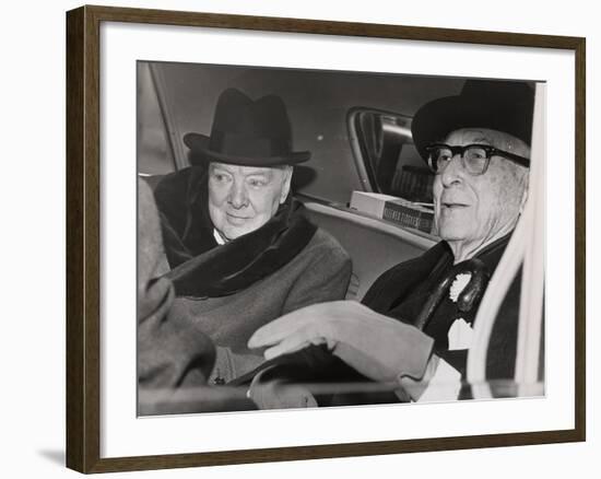 Churchill & Baruch talk in car in front of Baruch's home, 1961-Ed Ford-Framed Photographic Print