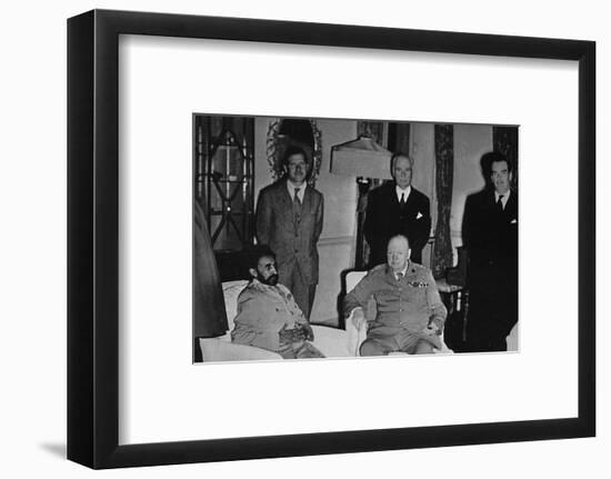 'Churchill in Cairo, with Ethiopian Emperor, Haile Selassie', 1943, (1945)-Unknown-Framed Photographic Print