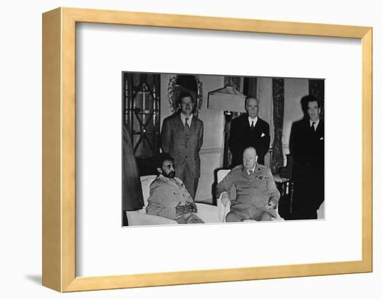 'Churchill in Cairo, with Ethiopian Emperor, Haile Selassie', 1943, (1945)-Unknown-Framed Photographic Print