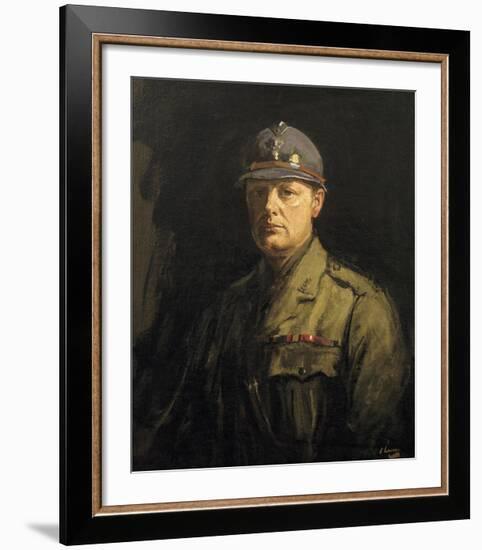 Churchill in His Uniform as Colonel of the 6th Battalion, the Royal Scots Fusiliers-Sir John Lavery-Framed Premium Giclee Print