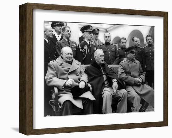 Churchill, Roosevelt and Stalin at Yalta, 1945-Science Source-Framed Giclee Print