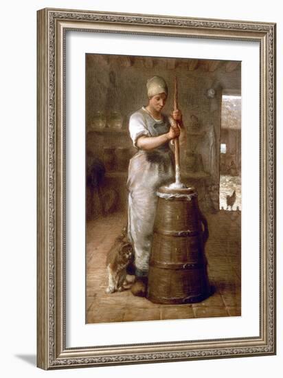 Churning Butter, 1866-1868-Jean-François Millet-Framed Giclee Print