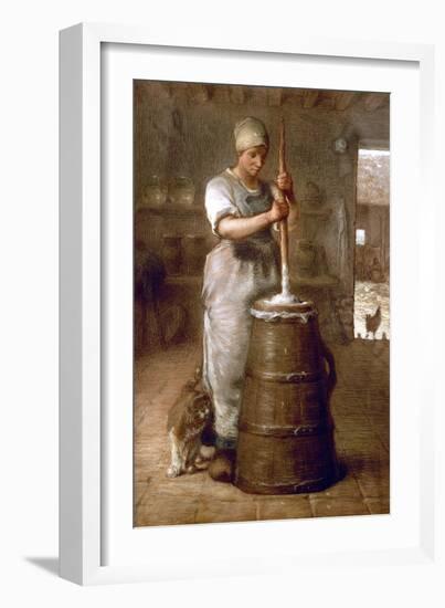 Churning Butter, 1866-1868-Jean-François Millet-Framed Giclee Print