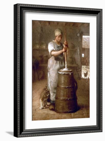 Churning Butter, 1866-1868-Jean-François Millet-Framed Giclee Print