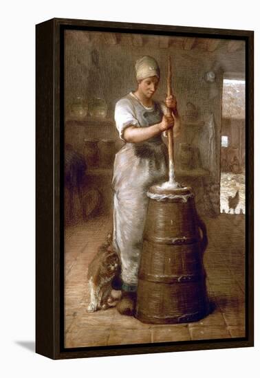 Churning Butter, 1866-1868-Jean-François Millet-Framed Premier Image Canvas