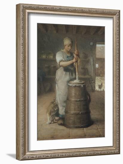 Churning Butter, 1866-68-Jean-François Millet-Framed Giclee Print