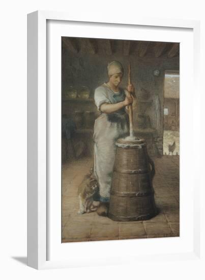 Churning Butter, 1866-68-Jean-François Millet-Framed Giclee Print