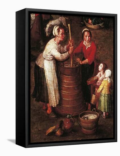 Churning Butter-Jan Brueghel the Elder-Framed Premier Image Canvas