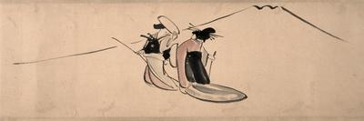 Chûshingura ('Treasury of the Forty-Seven Loyal Retainers'), a Handscroll Painting-Chushingura-Mounted Art Print