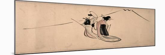 Chûshingura ('Treasury of the Forty-Seven Loyal Retainers'), a Handscroll Painting-Chushingura-Mounted Art Print