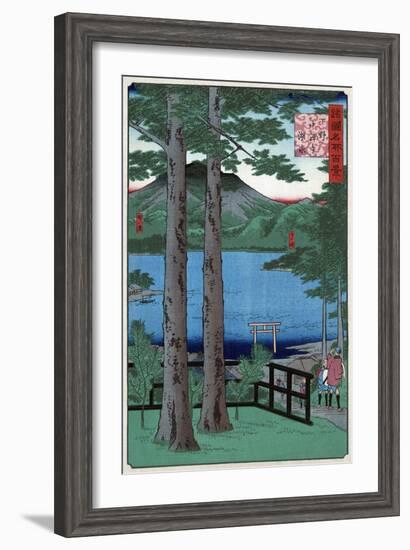 Chuzenji Lake in Shimozuke Province, Japanese Wood-Cut Print-Lantern Press-Framed Art Print