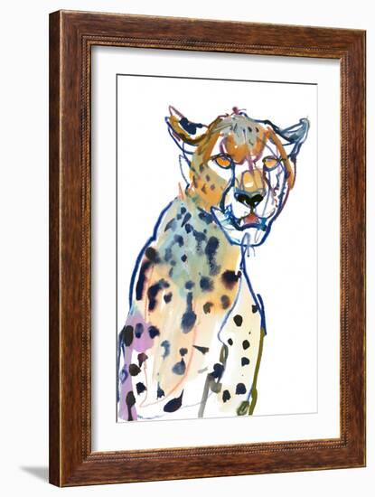 Chyulu Cheetah, 2022, (mixed media on paper)-Mark Adlington-Framed Giclee Print