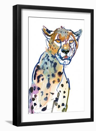 Chyulu Cheetah, 2022, (mixed media on paper)-Mark Adlington-Framed Giclee Print