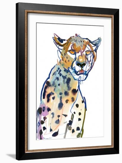 Chyulu Cheetah, 2022, (mixed media on paper)-Mark Adlington-Framed Giclee Print