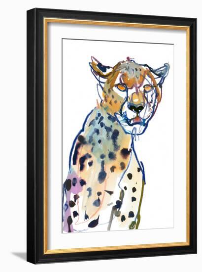 Chyulu Cheetah, 2022, (mixed media on paper)-Mark Adlington-Framed Giclee Print