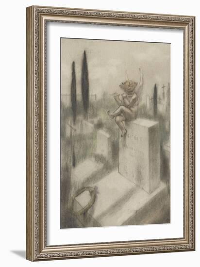 Ci git, projet d'illustration pour Le Jeu de grâces d'après Histoires souveraines de Villiers de-Armand Rassenfosse-Framed Giclee Print