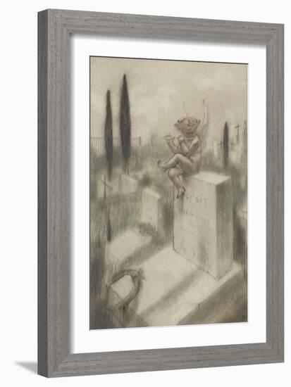 Ci git, projet d'illustration pour Le Jeu de grâces d'après Histoires souveraines de Villiers de-Armand Rassenfosse-Framed Giclee Print