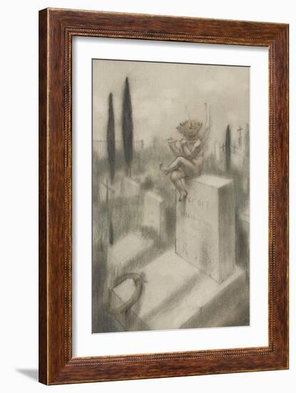 Ci git, projet d'illustration pour Le Jeu de grâces d'après Histoires souveraines de Villiers de-Armand Rassenfosse-Framed Giclee Print