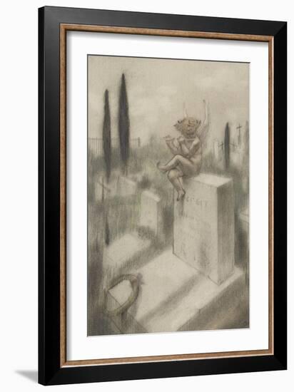 Ci git, projet d'illustration pour Le Jeu de grâces d'après Histoires souveraines de Villiers de-Armand Rassenfosse-Framed Giclee Print