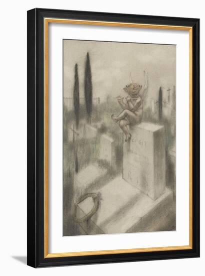 Ci git, projet d'illustration pour Le Jeu de grâces d'après Histoires souveraines de Villiers de-Armand Rassenfosse-Framed Giclee Print