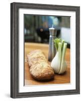 Ciabatta, Fennel Bulb and Pepper Shaker, Barbecue Behind-Véronique Leplat-Framed Photographic Print