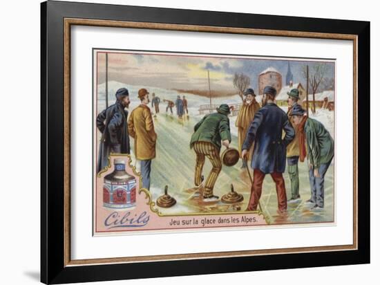 Cibils Card Featuring Curling-null-Framed Giclee Print