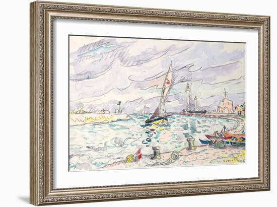 Ciboure, Saint-Jean-De-Luz, 1920 (W/C and Chalk on Paper Laid Down on Board)-Paul Signac-Framed Giclee Print