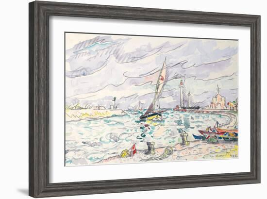 Ciboure, Saint-Jean-De-Luz, 1920 (W/C and Chalk on Paper Laid Down on Board)-Paul Signac-Framed Giclee Print