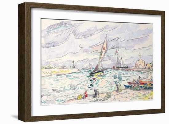 Ciboure, Saint-Jean-De-Luz, 1920 (W/C and Chalk on Paper Laid Down on Board)-Paul Signac-Framed Giclee Print