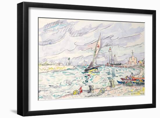 Ciboure, Saint-Jean-De-Luz, 1920 (W/C and Chalk on Paper Laid Down on Board)-Paul Signac-Framed Giclee Print